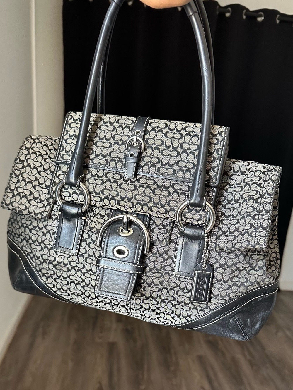 2007 Coach Soho Black Mini C Satchel with Matching Soho Wallet - Vintage